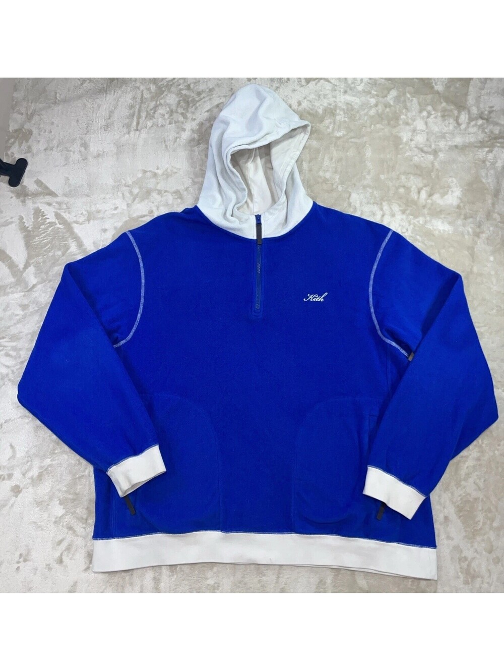 KITH Coleman Quarter Zip Pullover Hoodie 'Cyclone' Blue Mens Size 2XL - Rare!